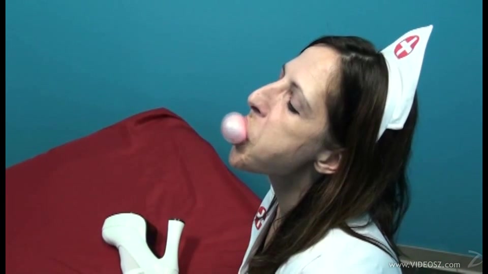 Marie Madison chews gum while wearing a sexy nurse outfit | Any Porn
