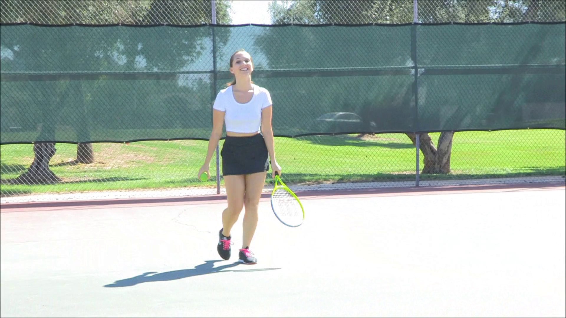 Topless tennis with a sporty brunette babe with perky tits Any Porn