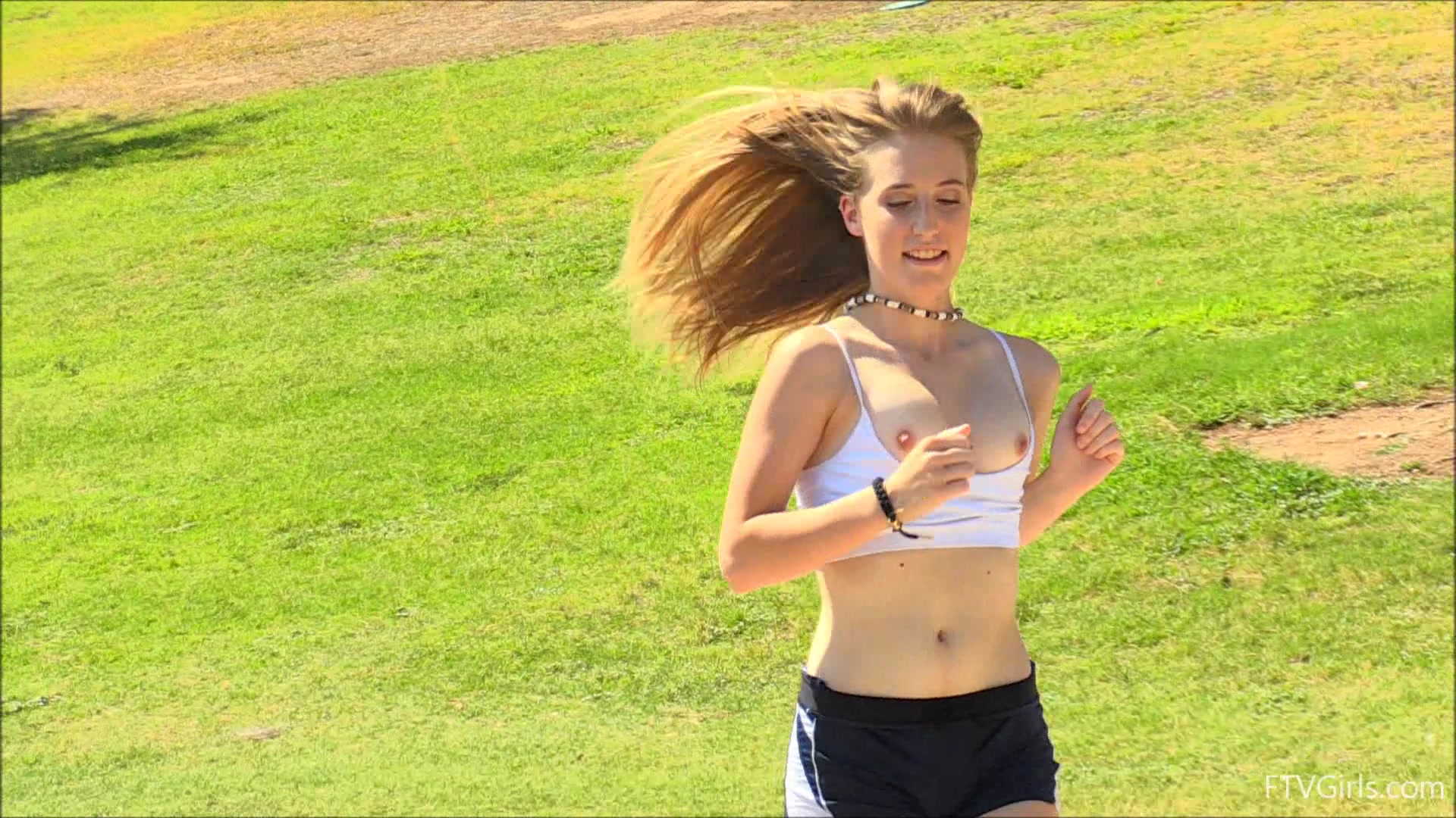 Women jogging topless