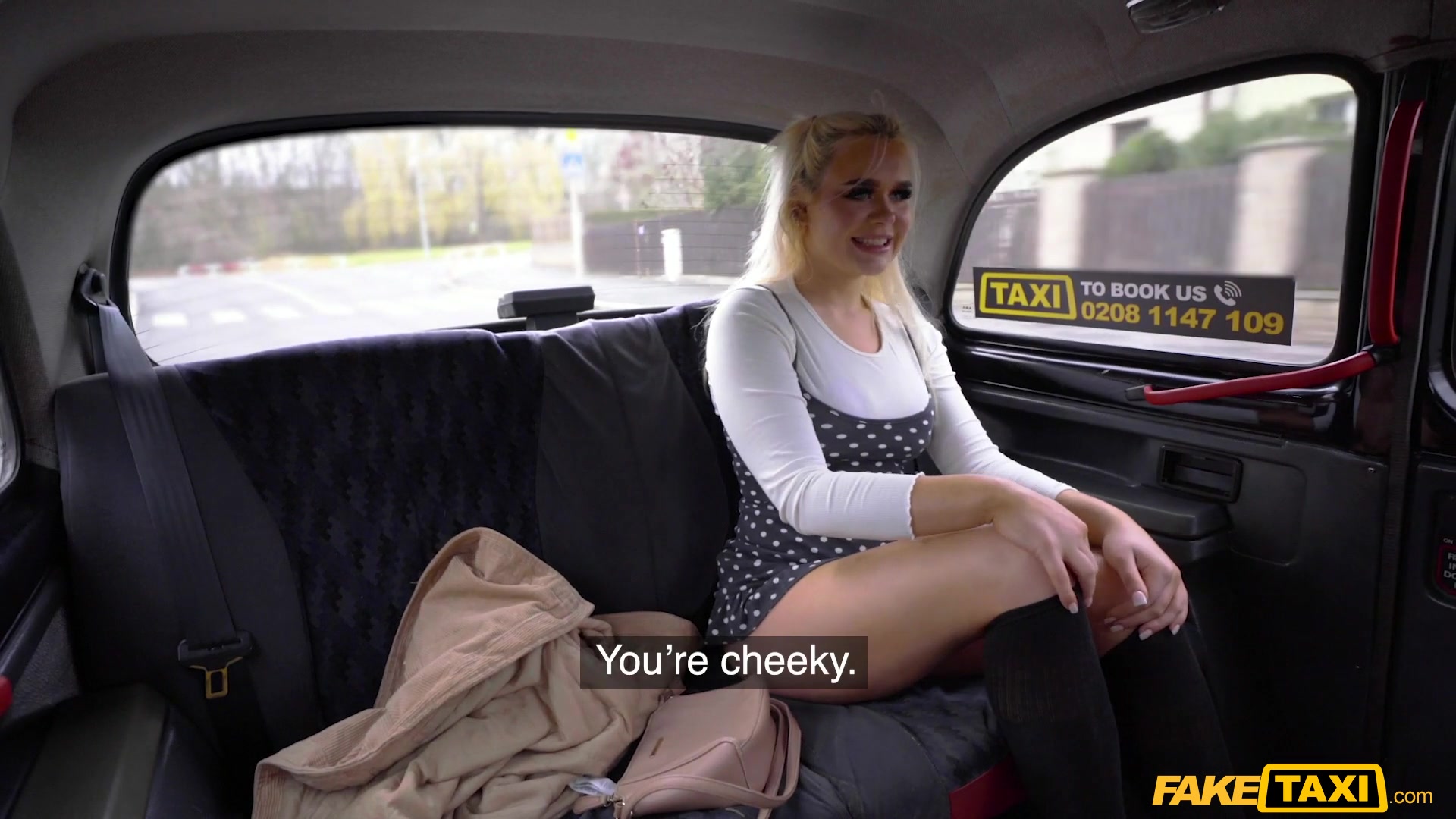 Wild fucking in the back of the fake taxi with sexy Gina .. image