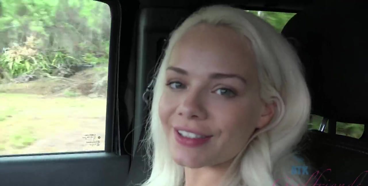 Elsa Jean having fun while being fingered in the car - POV