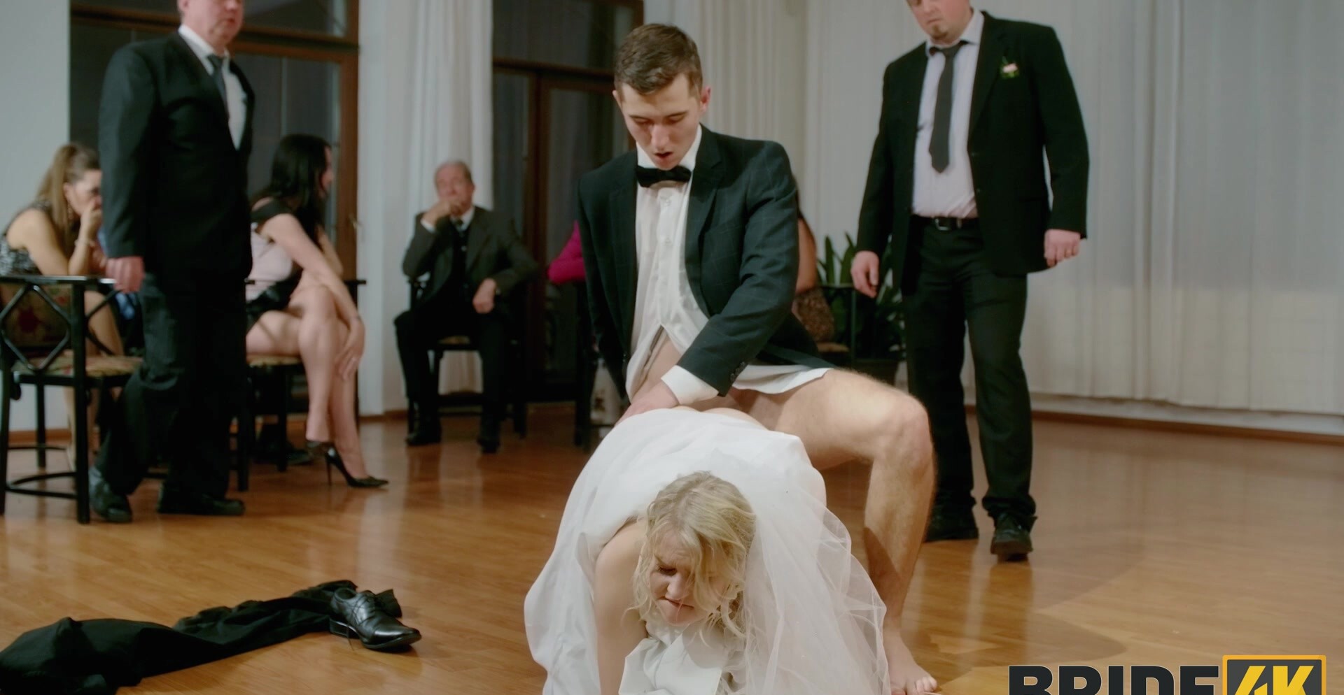 Dirty bride Kristy Waterfall rides a lover while people w... | Any Porn